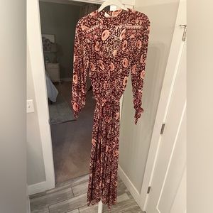 Natalie Martin XS Danika Long Sleeve Wrap Maxi Dress